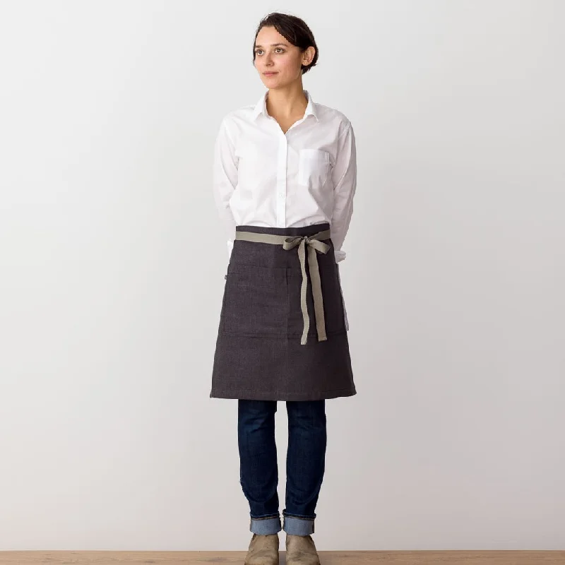 Bistro Half Apron, Charcoal Black, Men or Women