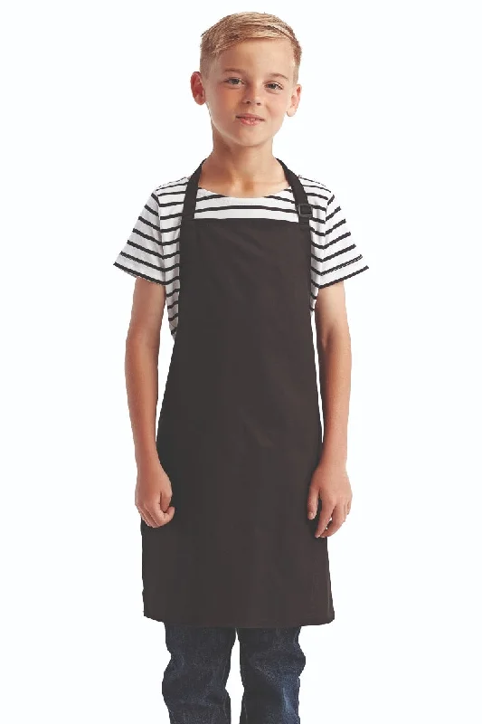 Black Recycled Youth Bib Apron (No Pockets)