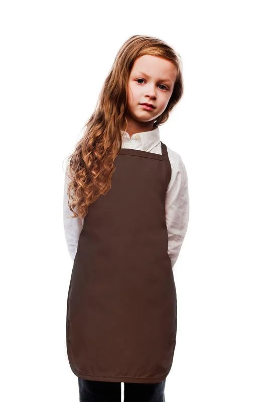 Brown Kid's Bib Apron (No Pockets)