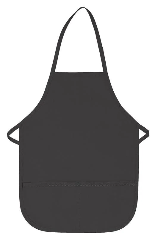 Charcoal Kid's XL Bib Apron (2 Pockets)