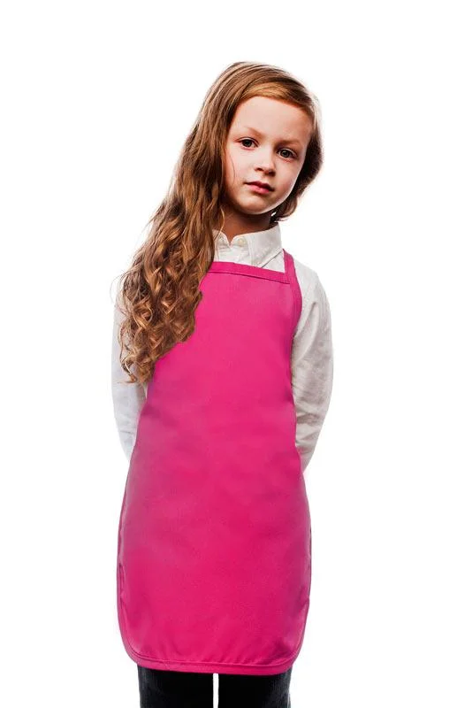 Hot Pink Kid's Bib Apron (No Pockets)