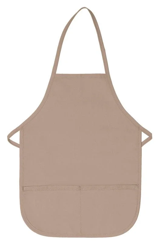 Khaki Kid's XL Bib Apron (2 Pockets)