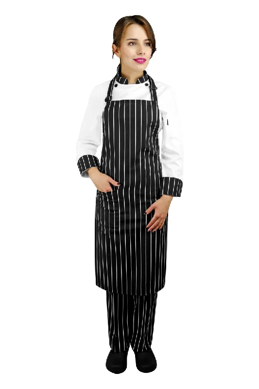 Pinstripe Bib Chef Apron