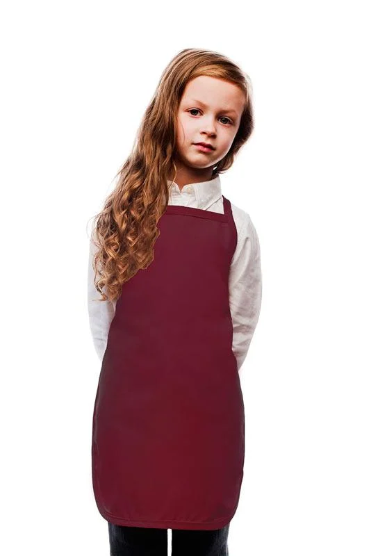 Maroon Kid's Bib Apron (No Pockets)