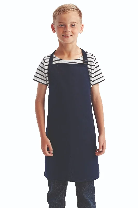 Navy Recycled Youth Bib Apron (No Pockets)