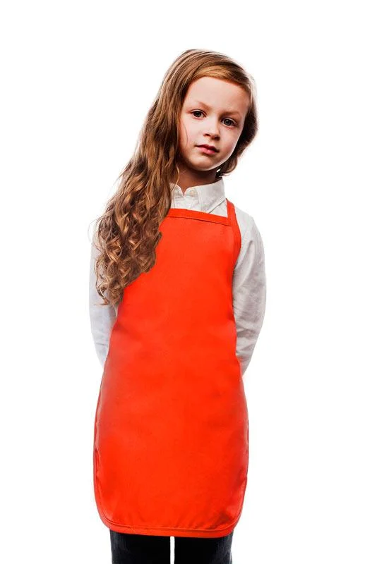 Orange Kid's Bib Apron (No Pockets)