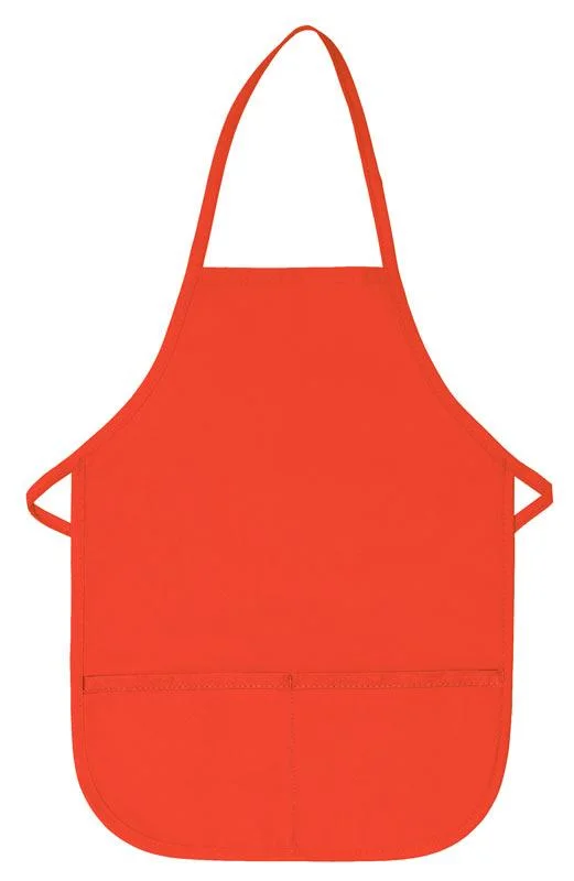 Orange Kid's XL Bib Apron (2 Pockets)