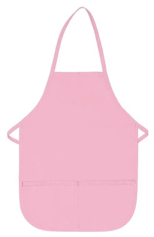 Pink Kid's XL Bib Apron (2 Pockets)