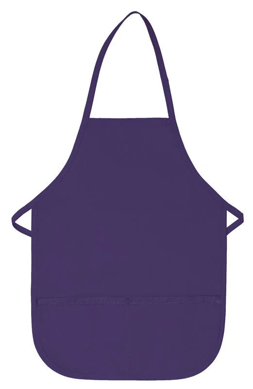 Purple Kid's XL Bib Apron (2 Pockets)