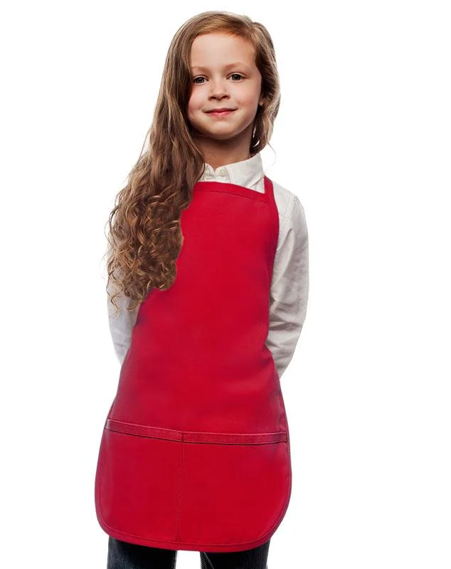 Red Kid's Bib Apron (2 Pockets)