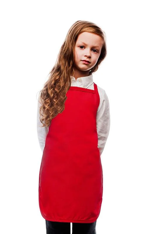 Red Kid's Bib Apron (No Pockets)