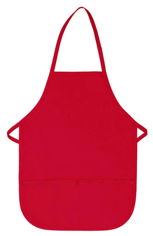 Red Kid's XL Bib Apron (2 Pockets)