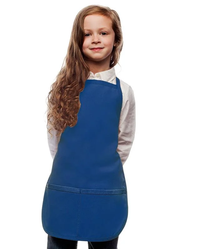 Royal Blue Kid's Bib Apron (2 Pockets)