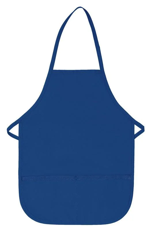 Royal Blue Kid's XL Bib Apron (2 Pockets)