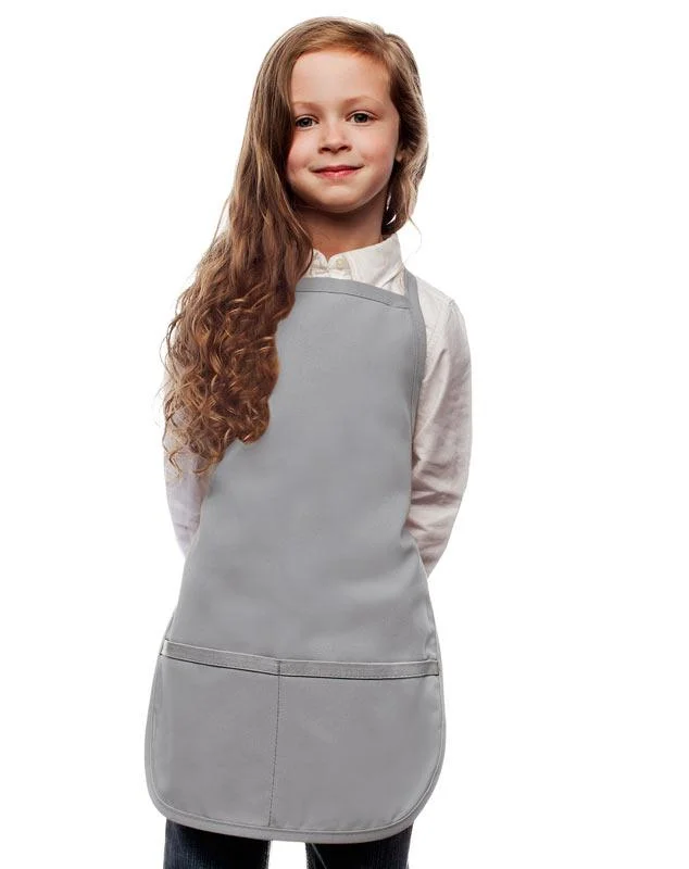 Silver Kid's Bib Apron (2 Pockets)