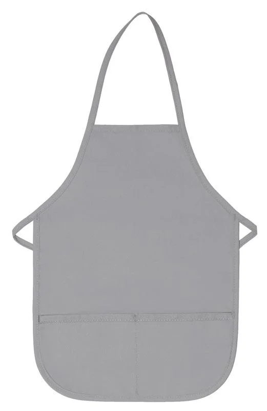 Silver Kid's XL Bib Apron (2 Pockets)