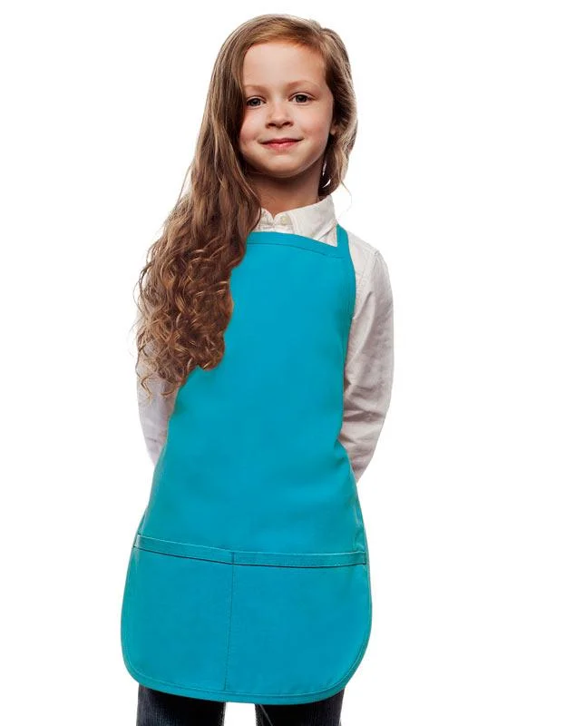 Turquoise Kid's Bib Apron (2 Pockets)