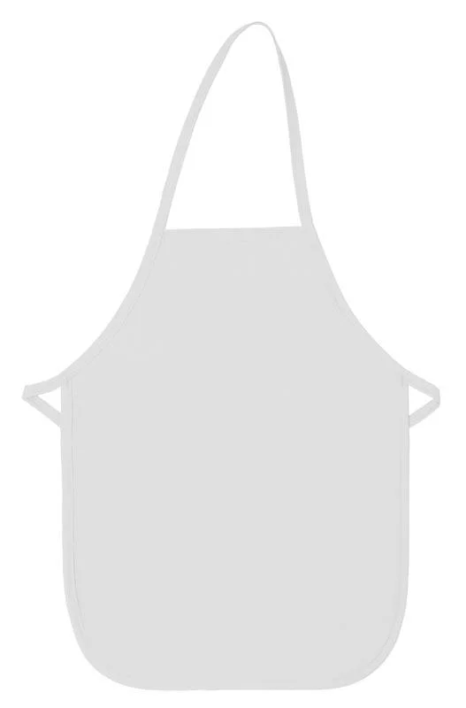 White Kid's XL Bib Apron (No Pockets)