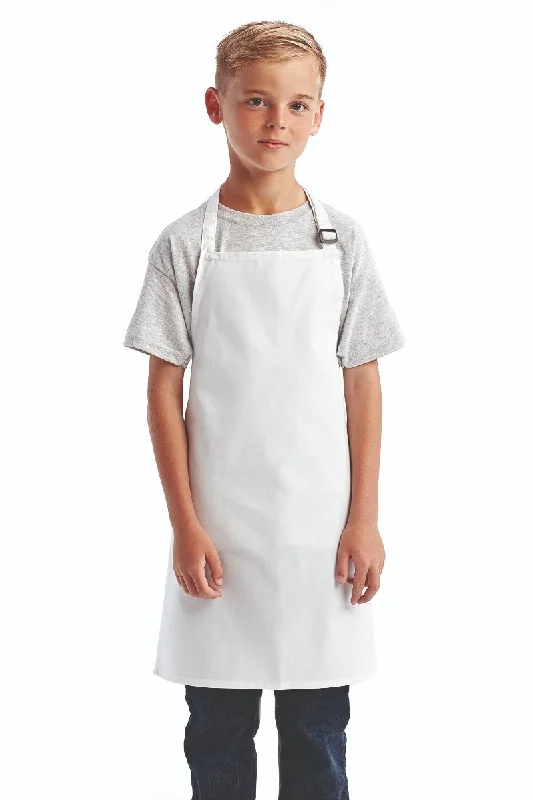 White Recycled Youth Bib Apron (No Pockets)