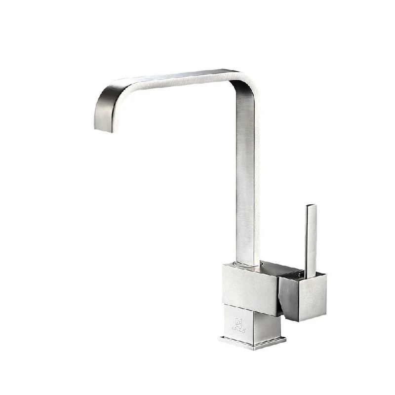 ANZZI Sabre Single-Handle Standard Kitchen Faucet in Brushed Nickel - Silver