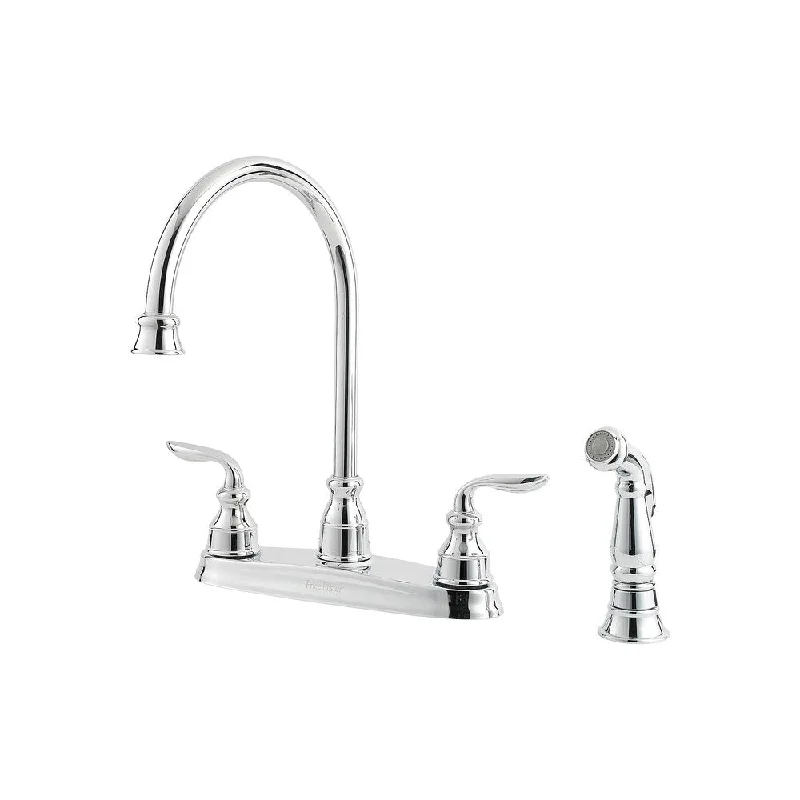 Pfister Avalon 2-Handle Kitchen Faucet with Side Spray, Polished Chrome (LF-036-4CBC)