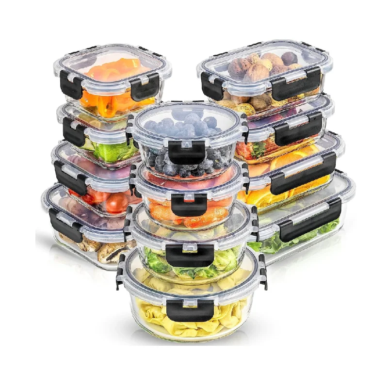 24-Piece JoyJolt JoyFul Borosilicate Glass Airtight Food Storage Containers w/ Lids