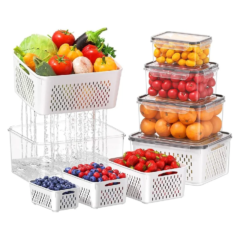 5-Piece Large Fruit Airtight Food Storage Containers Set