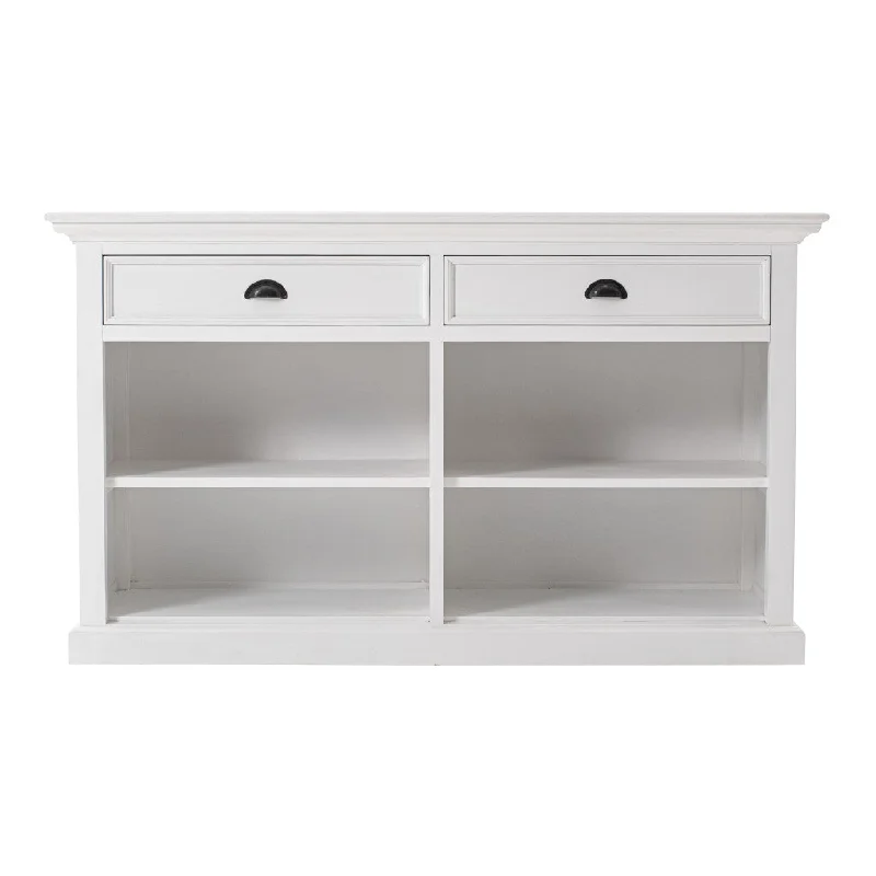 57" White Wood Two Drawer Buffet Server