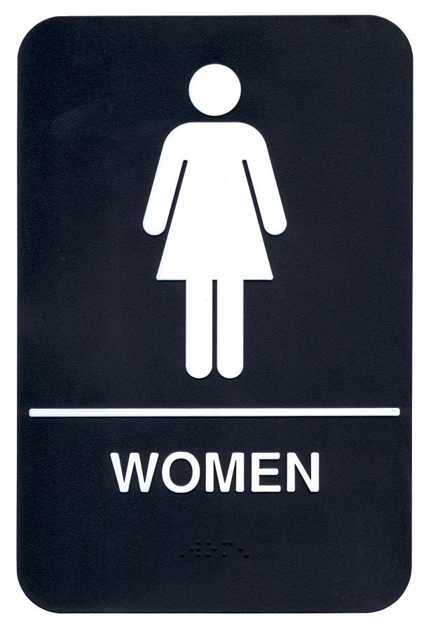 9" x 6" Women's Restroom Braille Sign