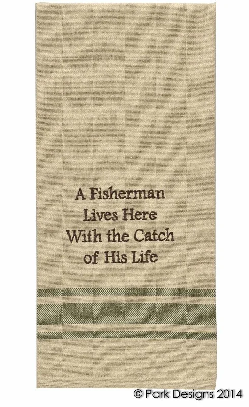 A Fisherman Lives Here Dishtowel - Set of 2 Park Designs