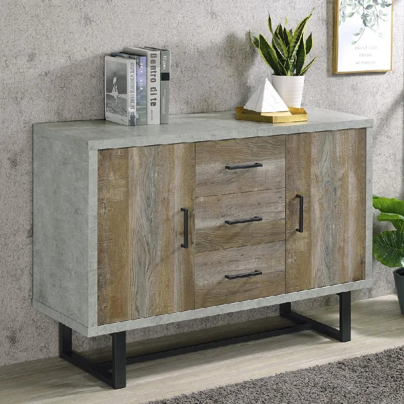 Abelardo 3-drawer Accent Cabinet Weathered Oak and Cement