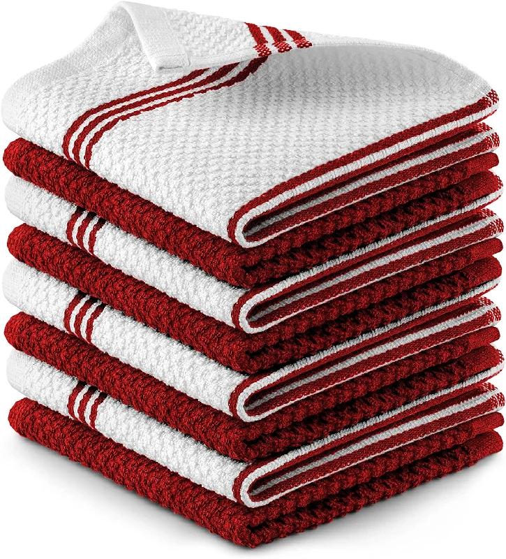 Absorbent Kitchen Towels Cotton 8 Pack 12x12