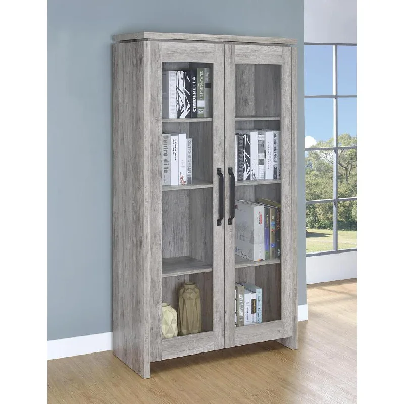 Alejo 2-door Tall Cabinet Grey Driftwood