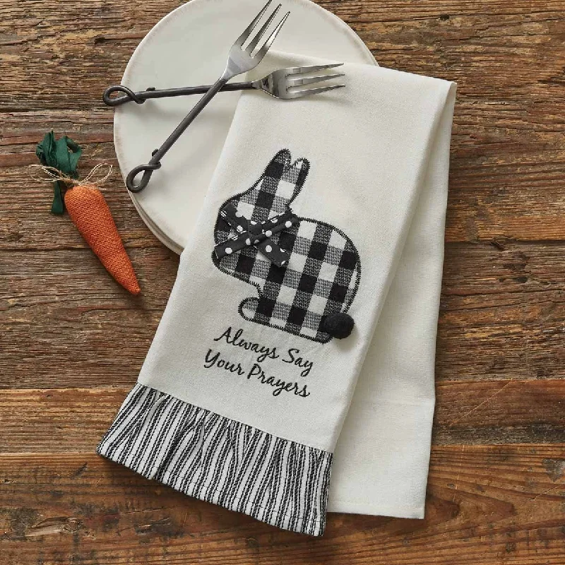 Always Say Your Prayers Applique Dishtowel