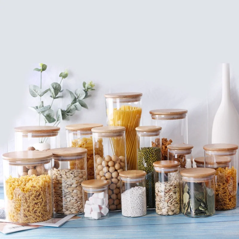 BAMBOO PANTRY GLASS JARS