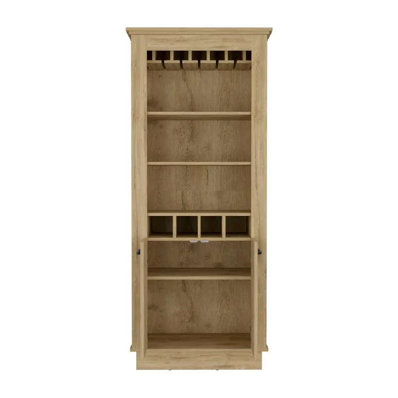 Bar Cabinet Elegant Multi-Storage Unit with Built-in Bottle and Glass Racks