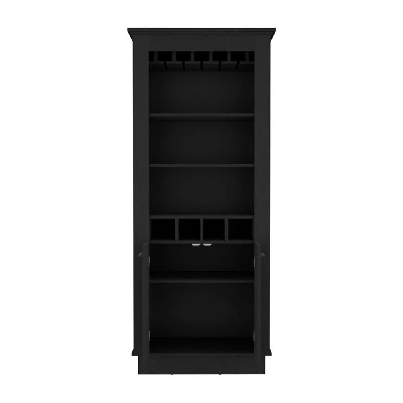 Bar Cabinet Elegant Multi-Storage Unit with Built-in Bottle and Glass Racks