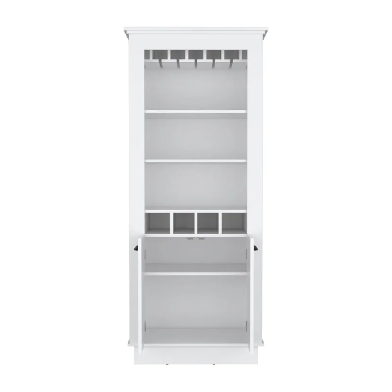 Bar Cabinet Multi-Storage Unit with Built-in Bottle and Glass Racks