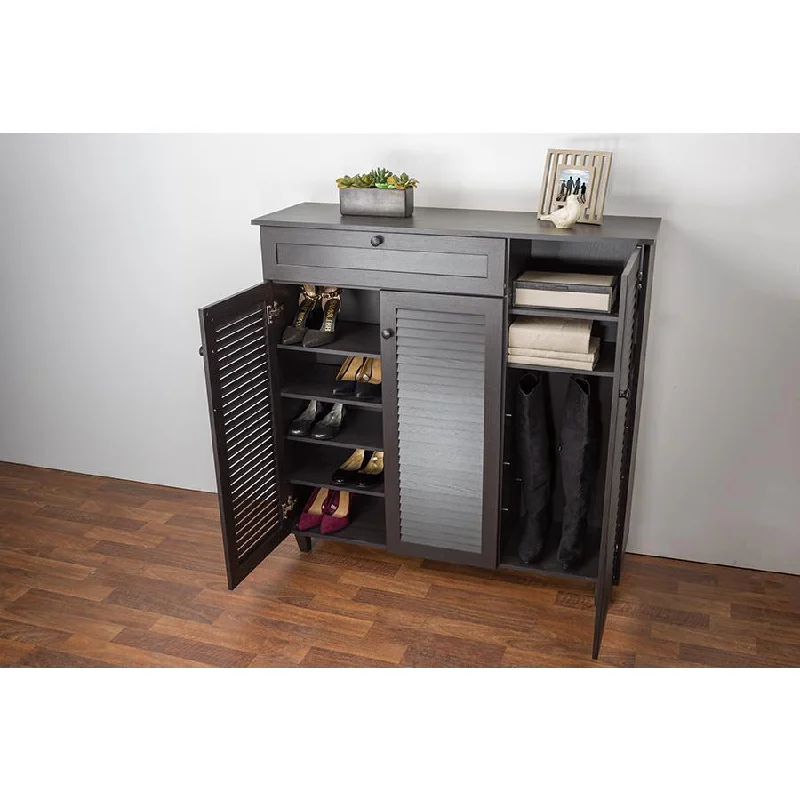 Baxton Studio Pocillo Wood Shoe Storage Cabinet