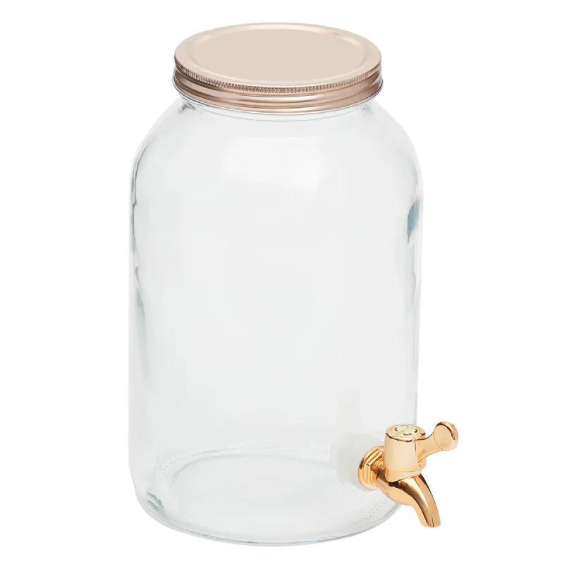 1 Gallon Beverage Dispenser with Copper Lid and Spigot