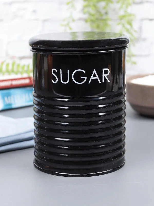 Sugar Jar With Lid - (Black, 900mL)