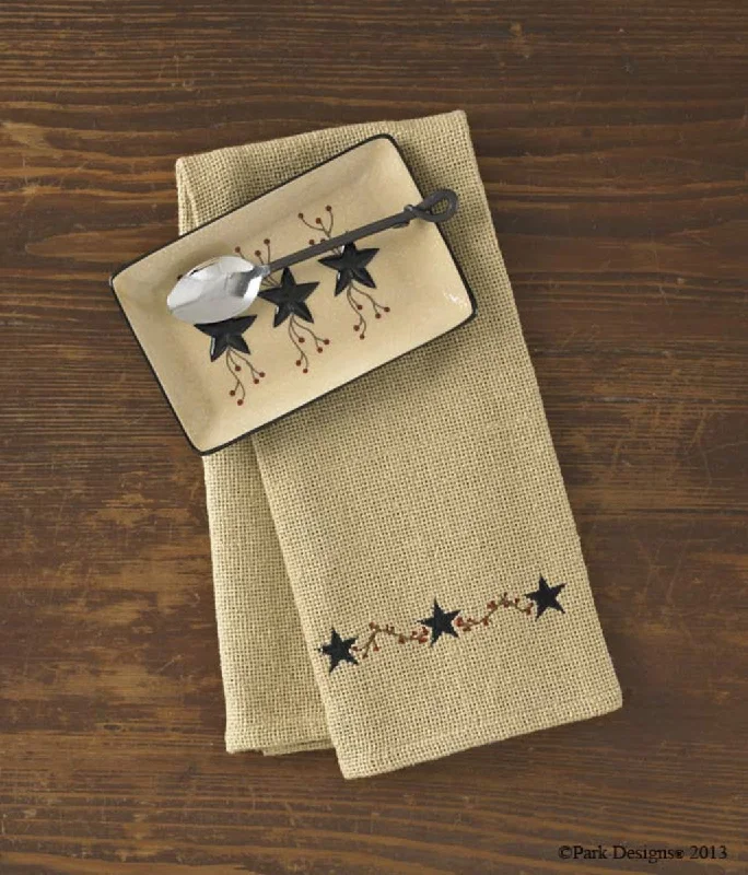 Burlap Star Decorative Dishtowel Set of 6 Park Designs