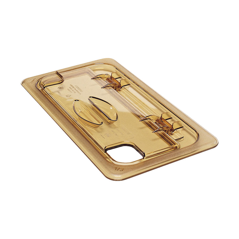 Cambro 30HPLN150 H-Pan High Heat Notched Food Pan Flip Lid, Amber, 1/3 Size