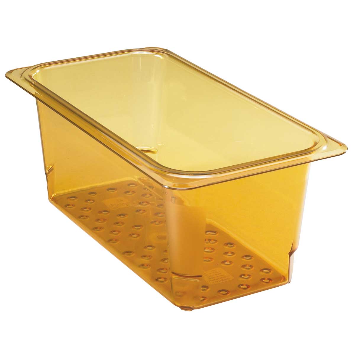 Cambro 35CLRHP150 H-Pan 1/3 Size High Heat Colander Food Pan, Amber, 5" Deep