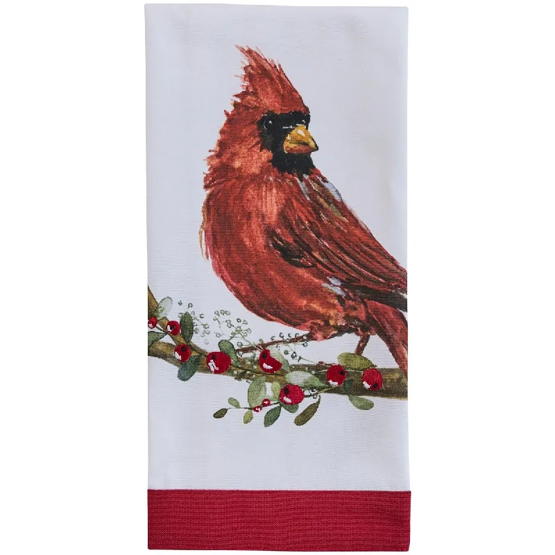 Cardinal With Berries Dishtowel - Set of 6 Park Designs