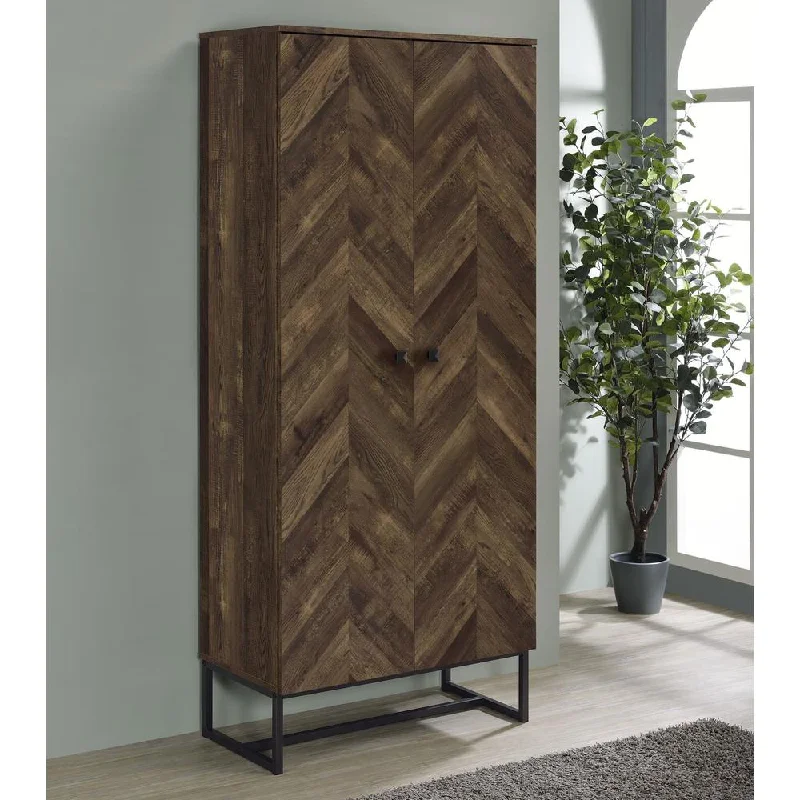 Carolyn 2-door Accent Cabinet Rustic Oak and metal