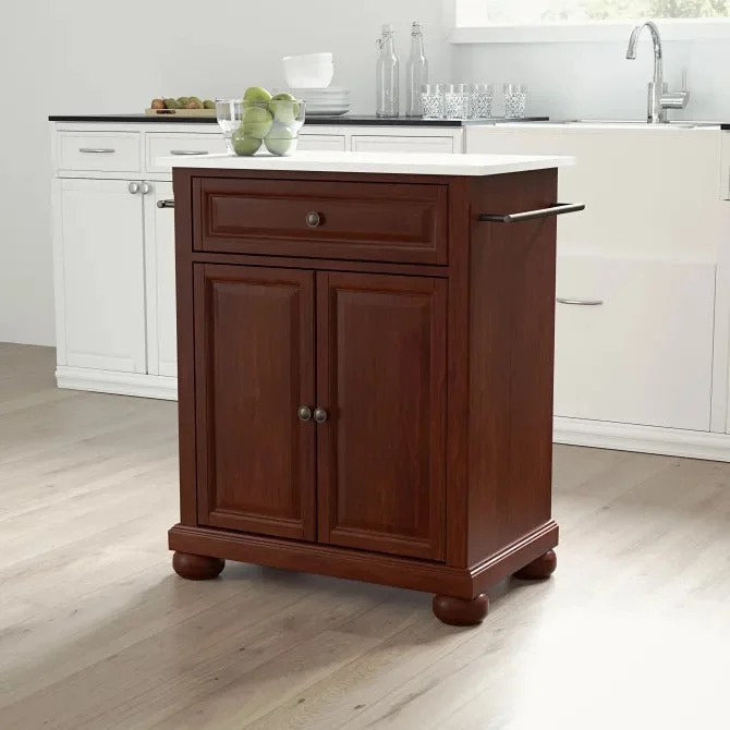 Crosley Furniture Alexandria Mahogany/white Granite Top Portable Kitchen Island/cart