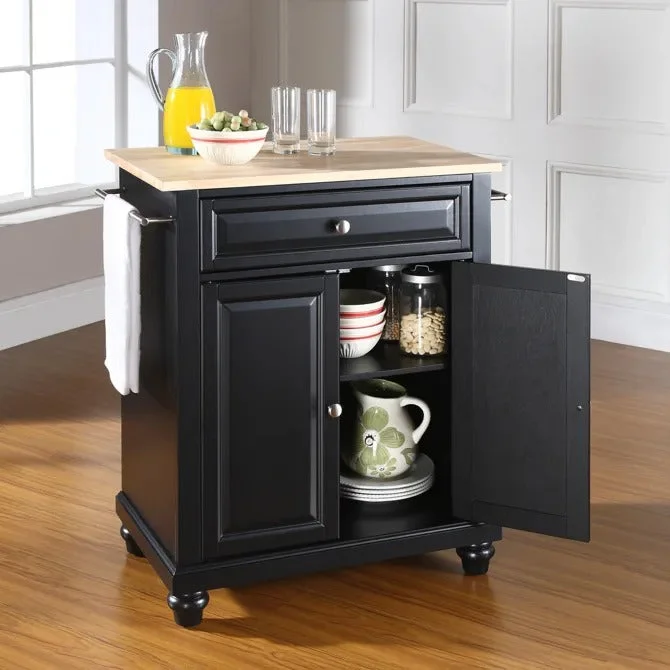 Crosley Furniture Cambridge Black/natural Wood Top Portable Kitchen Island/cart