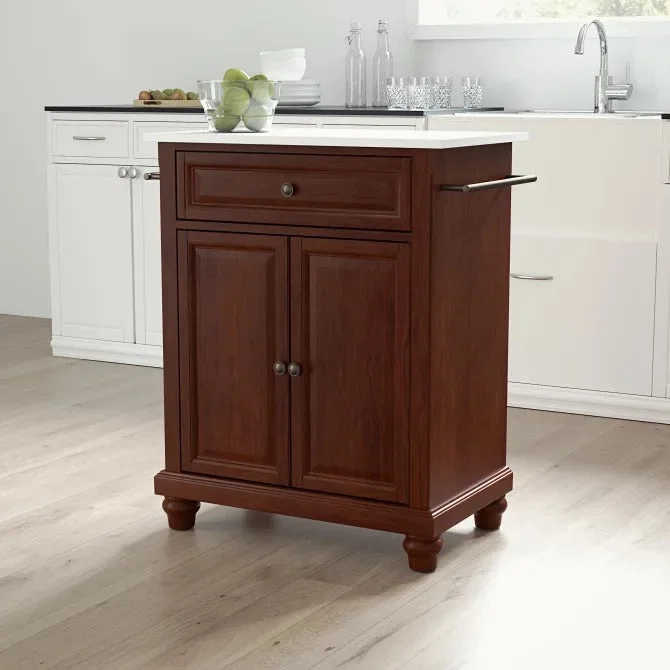 Crosley Furniture Cambridge Mahogany/white Granite Top Portable Kitchen Island/cart