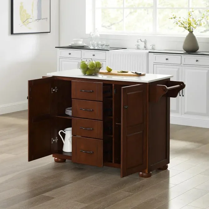 Crosley Furniture Eleanor Mahogany/white Granite Top Kitchen Island